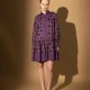 Sharp Violet Panel Dress -ZAZU Clothing Shop shaw2051