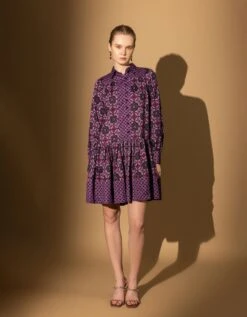 Sharp Violet Panel Dress