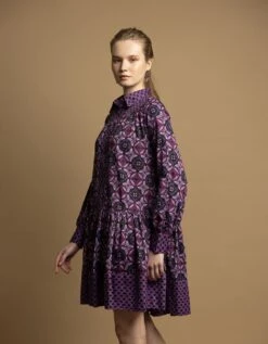 Sharp Violet Panel Dress -ZAZU Clothing Shop shaw2054