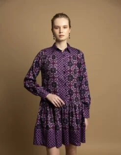 Sharp Violet Panel Dress -ZAZU Clothing Shop shaw205b