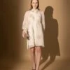 White Silk Georgette Hand Embellished Dress -ZAZU Clothing Shop shaw3021