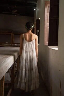 White Layered Boho Dress -ZAZU Clothing Shop sho40adhira 3