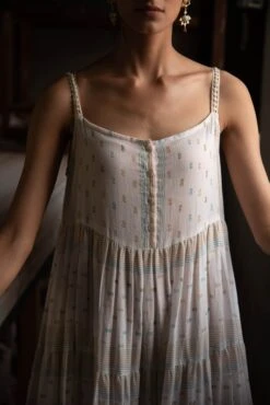 White Layered Boho Dress -ZAZU Clothing Shop sho40adhira 4