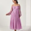 Lavender Georgette Maxi Dress -ZAZU Clothing Shop skuinrbg230011