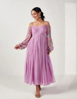 Lavender Georgette Maxi Dress