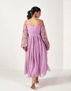 Lavender Georgette Maxi Dress -ZAZU Clothing Shop skuinrbg230013