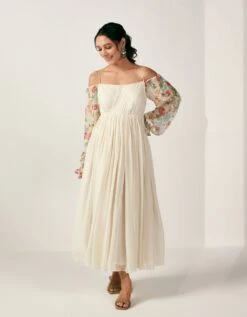 White Georgette Maxi Dress