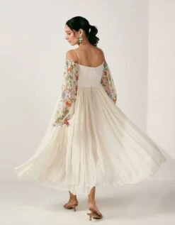 White Georgette Maxi Dress -ZAZU Clothing Shop skuinrbg230033