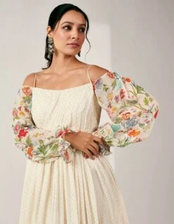 White Georgette Maxi Dress -ZAZU Clothing Shop skuinrbg23003b