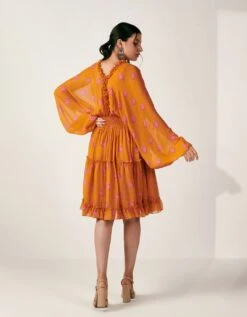 Orange Georgette Dress -ZAZU Clothing Shop skuinrbg23006b