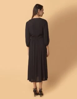 Black V Neck Dress -ZAZU Clothing Shop sm0016