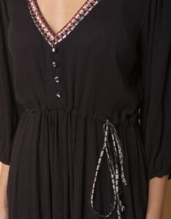 Black V Neck Dress -ZAZU Clothing Shop sm001b 1