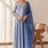 Blue Color Printed Anarkali Dress With Dupatta 1 Blue Color Printed Anarkali Dress With Dupatta -ZAZU Clothing Shop smc2233blu1