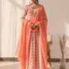 Printed Anarkali Dress With Dupatta -ZAZU Clothing Shop smc2233org1