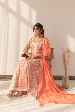 Printed Anarkali Dress With Dupatta -ZAZU Clothing Shop smc2233org5