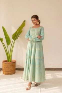 Pasrel Foil Dress Set -ZAZU Clothing Shop smc2259grn2