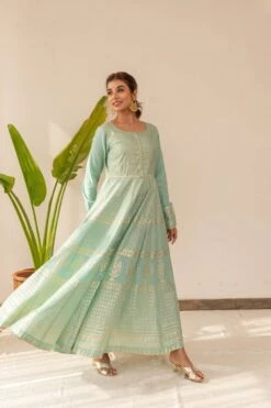 Pasrel Foil Dress Set -ZAZU Clothing Shop smc2259grn3