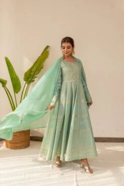 Pasrel Foil Dress Set -ZAZU Clothing Shop smc2259grn4