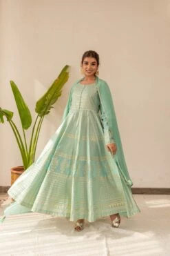 Pasrel Foil Dress Set -ZAZU Clothing Shop smc2259grn5