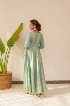 Pasrel Foil Dress Set -ZAZU Clothing Shop smc2259grn6