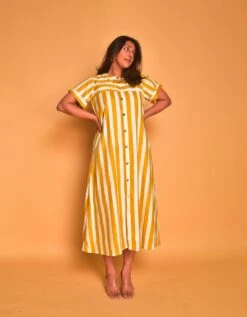 Yellow Elle Shirt Dress -ZAZU Clothing Shop ss1873