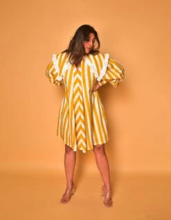 Yellow Elle Flared Dress -ZAZU Clothing Shop ss1973 1