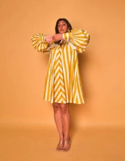 Yellow Elle Flared Dress -ZAZU Clothing Shop ss1976