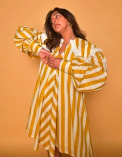 Yellow Elle Flared Dress -ZAZU Clothing Shop ss197b 1