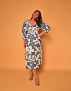 Blue Kit Drama Dress -ZAZU Clothing Shop ss2024 2