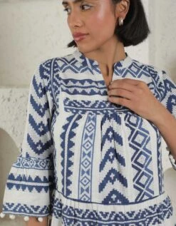 Blue Ikat Dress -ZAZU Clothing Shop ss2344blueikat3