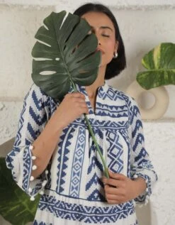 Blue Ikat Dress -ZAZU Clothing Shop ss2344blueikat4