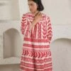 Red Ikat Dress -ZAZU Clothing Shop ss2344redikat1