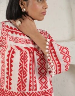 Red Ikat Dress -ZAZU Clothing Shop ss2344redikat3