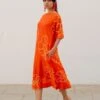 Burnt Orange Bandhani Dress