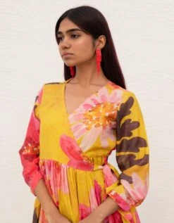 Tuscany Flowers Wrap Dress -ZAZU Clothing Shop sw1080b