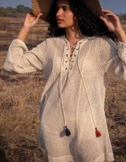 Ecru Thea Dress -ZAZU Clothing Shop swwdr564 1