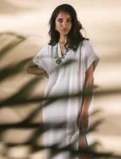 White Cotton Oversized Dress -ZAZU Clothing Shop tb3310b