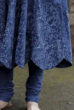 Set Of 3:Dalaja Indigo Cotton Kalidar Kurta Dress, Churidar & Organza Dupatta 14 Set Of 3:Dalaja Indigo Cotton Kalidar Kurta Dress, Churidar & Organza Dupatta -ZAZU Clothing Shop tjmk282326