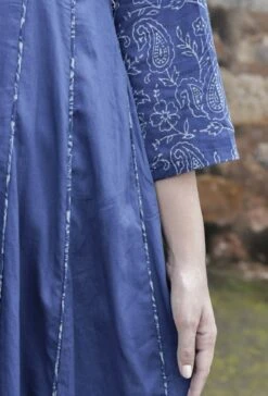 Set Of 2:Churni Indigo Cotton Kalidar Kurta Dress & Churidar 10 Set Of 2:Churni Indigo Cotton Kalidar Kurta Dress & Churidar -ZAZU Clothing Shop tjmk282334 2