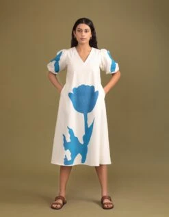 Flower Of Life Hand Painted Dress -ZAZU Clothing Shop ttch002793
