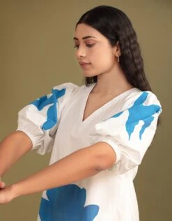 Flower Of Life Hand Painted Dress -ZAZU Clothing Shop ttch002795