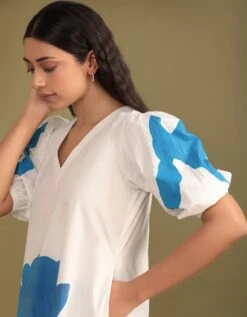 Flower Of Life Hand Painted Dress -ZAZU Clothing Shop ttch00279b