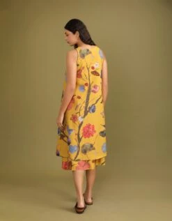 Fresh Breeze Mustard Handwoven Cotton Dress -ZAZU Clothing Shop ttch002845