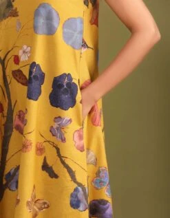 Fresh Breeze Mustard Handwoven Cotton Dress -ZAZU Clothing Shop ttch00284b