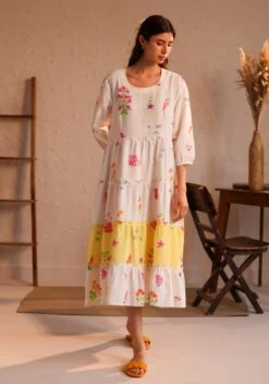 Tuscany Tiered Dress In Ivory