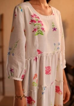 Tuscany Tiered Dress In Ivory -ZAZU Clothing Shop tuscanytierediv4