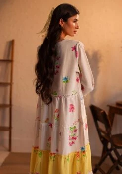 Tuscany Tiered Dress In Ivory -ZAZU Clothing Shop tuscanytierediv5