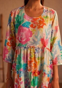 Venice Tiered Dress In Multi -ZAZU Clothing Shop venicetieredmulti5