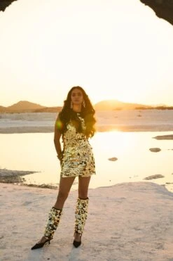 Paillette Dress & Legwarmers Set