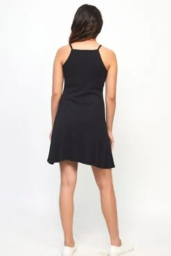 Rib Skater Dress- Carbon Black -ZAZU Clothing Shop wdr017cb3